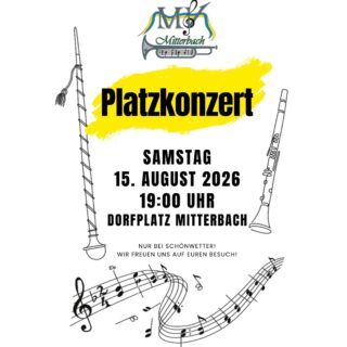 Für alle, die noch nicht genug haben…geht’s gleich weiter! 🥳📅
•
Kommt am 𝐒𝐚𝐦𝐬𝐭𝐚𝐠, 𝟏𝟓. 𝐀𝐮𝐠𝐮𝐬𝐭 𝟐𝟎𝟐𝟔, zu unserem 𝐃𝐚̈𝐦𝐦𝐞𝐫𝐬𝐜𝐡𝐨𝐩𝐩𝐞𝐧 am 𝐃𝐨𝐫𝐟𝐩𝐥𝐚𝐭𝐳 𝐢𝐧 𝐌𝐢𝐭𝐭𝐞𝐫𝐛𝐚𝐜𝐡 und genießt mit uns einen gemütlichen Sommerabend mit bester Musik, guter Stimmung und geselligem Beisammensein. 🍻🎺☀️

📍 | 𝐃𝐨𝐫𝐟𝐩𝐥𝐚𝐭𝐳 𝐌𝐢𝐭𝐭𝐞𝐫𝐛𝐚𝐜𝐡 
⏰ | 𝟏𝟗:𝟎𝟎 𝐔𝐡𝐫 
🌤️ | 𝐍𝐮𝐫 𝐛𝐞𝐢 𝐒𝐜𝐡𝐨̈𝐧𝐰𝐞𝐭𝐭𝐞𝐫!
•
•
•
#mvmitterbach #musikvereinmitterbach #platzkonzert #dämmerschoppen